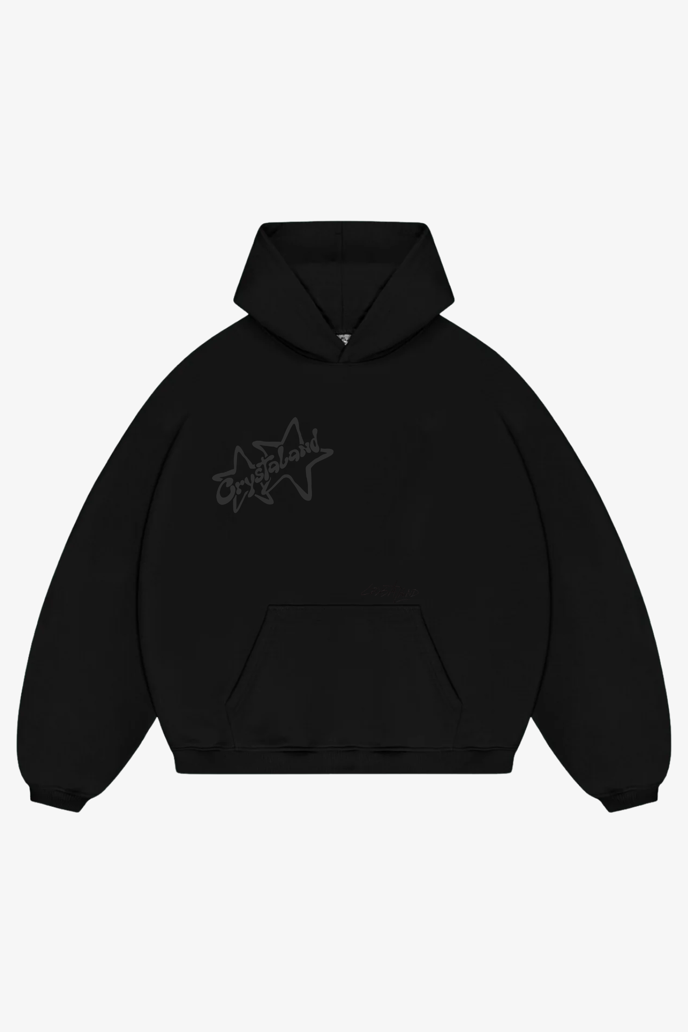 CRYSTALAND STAR PUFF PRINT BLACK HOODIE