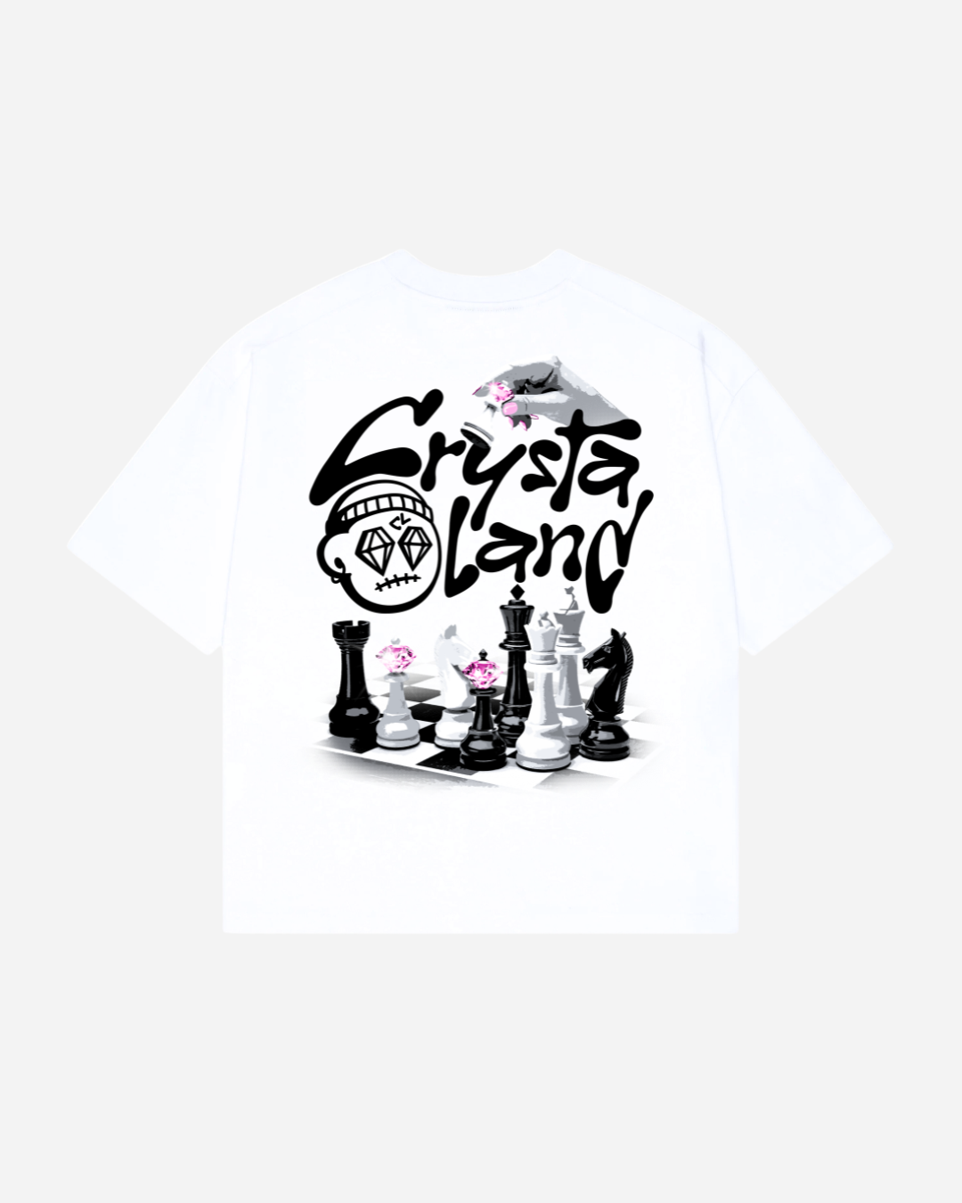CRYSTALAND CHESS WHITE T-SHIRT