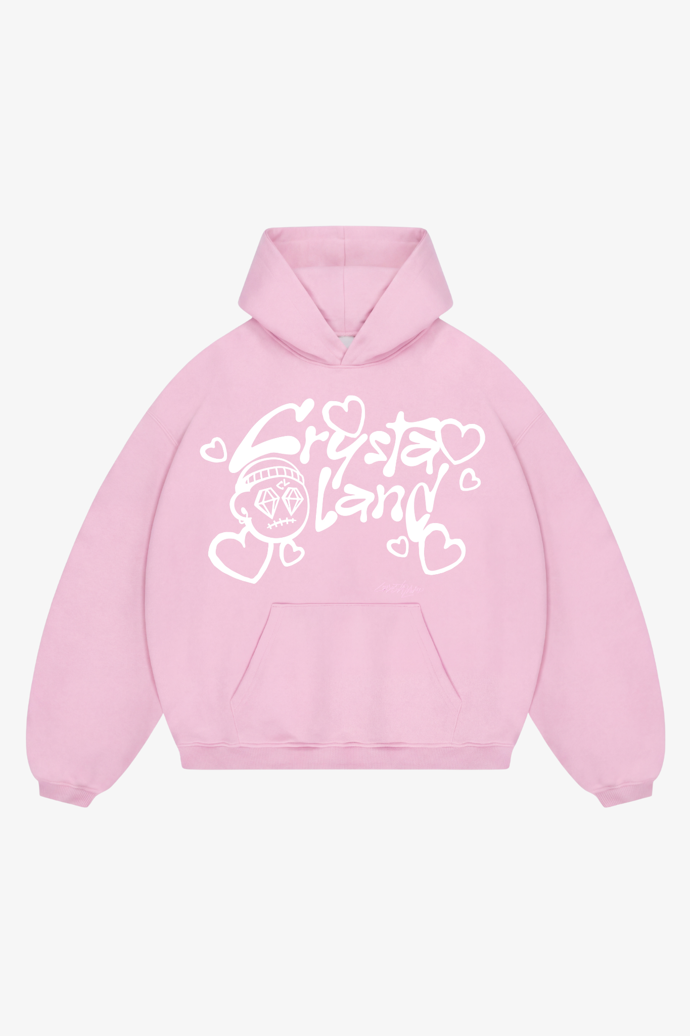 CRYSTALAND VALENTINE'S DAY BABY PINK HOODIE