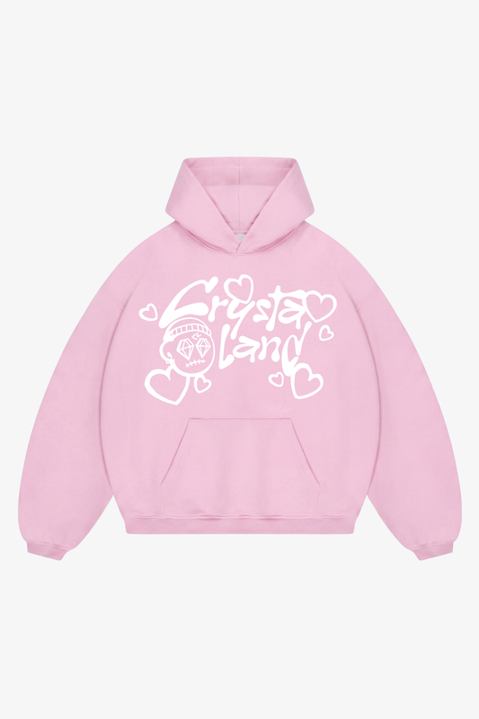CRYSTALAND VALENTINE'S DAY BABY PINK HOODIE
