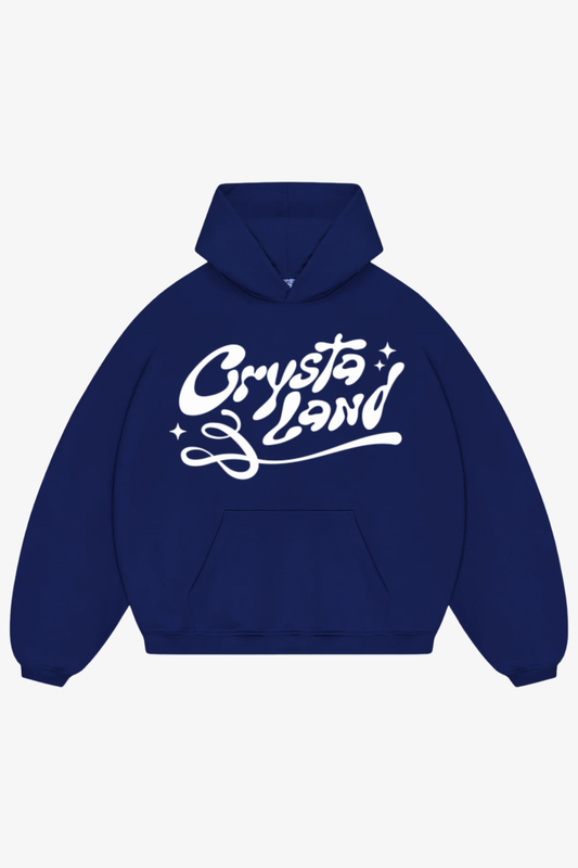 CRYSTALAND PUFF PRINT DARK NAVY HOODIE