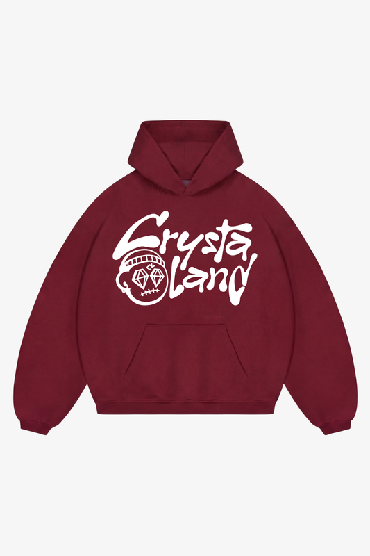 CRYSTALAND BURGUNDY HOODIE