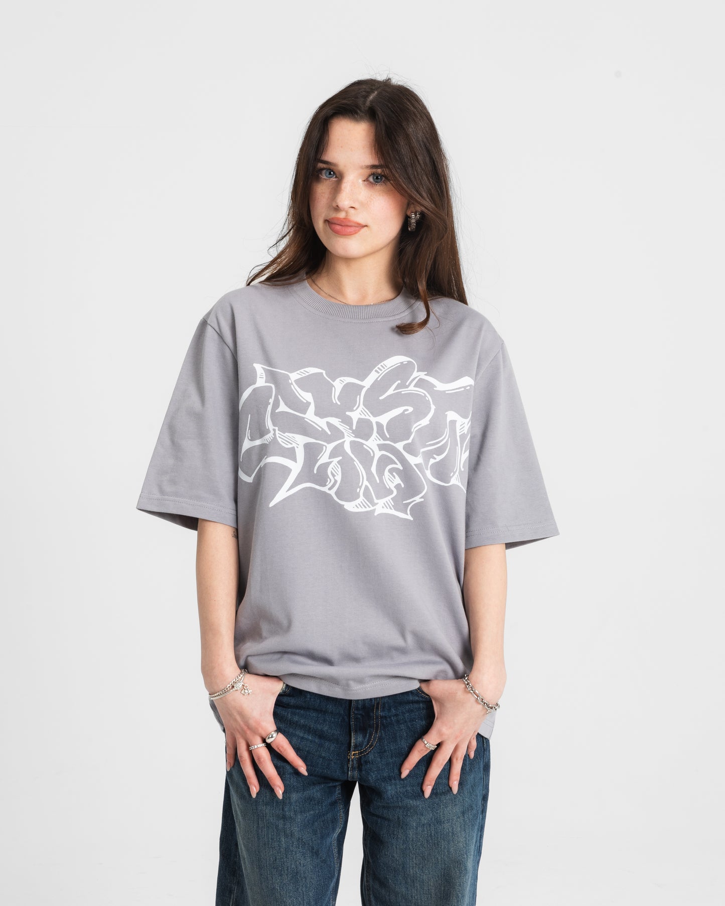 CRYSTALAND GRAFITTI SILVER GREY T-SHIRT