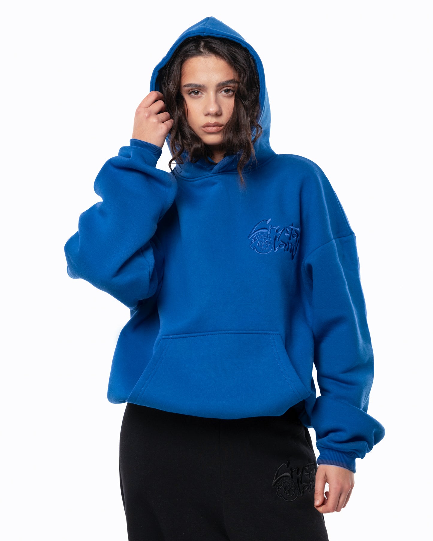 CRYSTALAND BASIC CORNFLOWER HOODIE