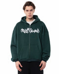 CRYSTALAND FOREST GREEN ZIP UP HOODIE