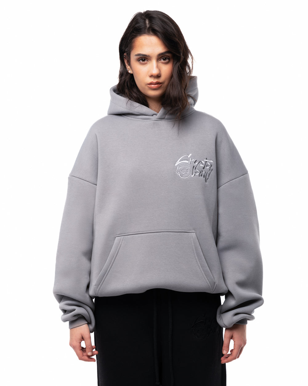 CRYSTALAND BASIC SILBERGRAUER HOODIE