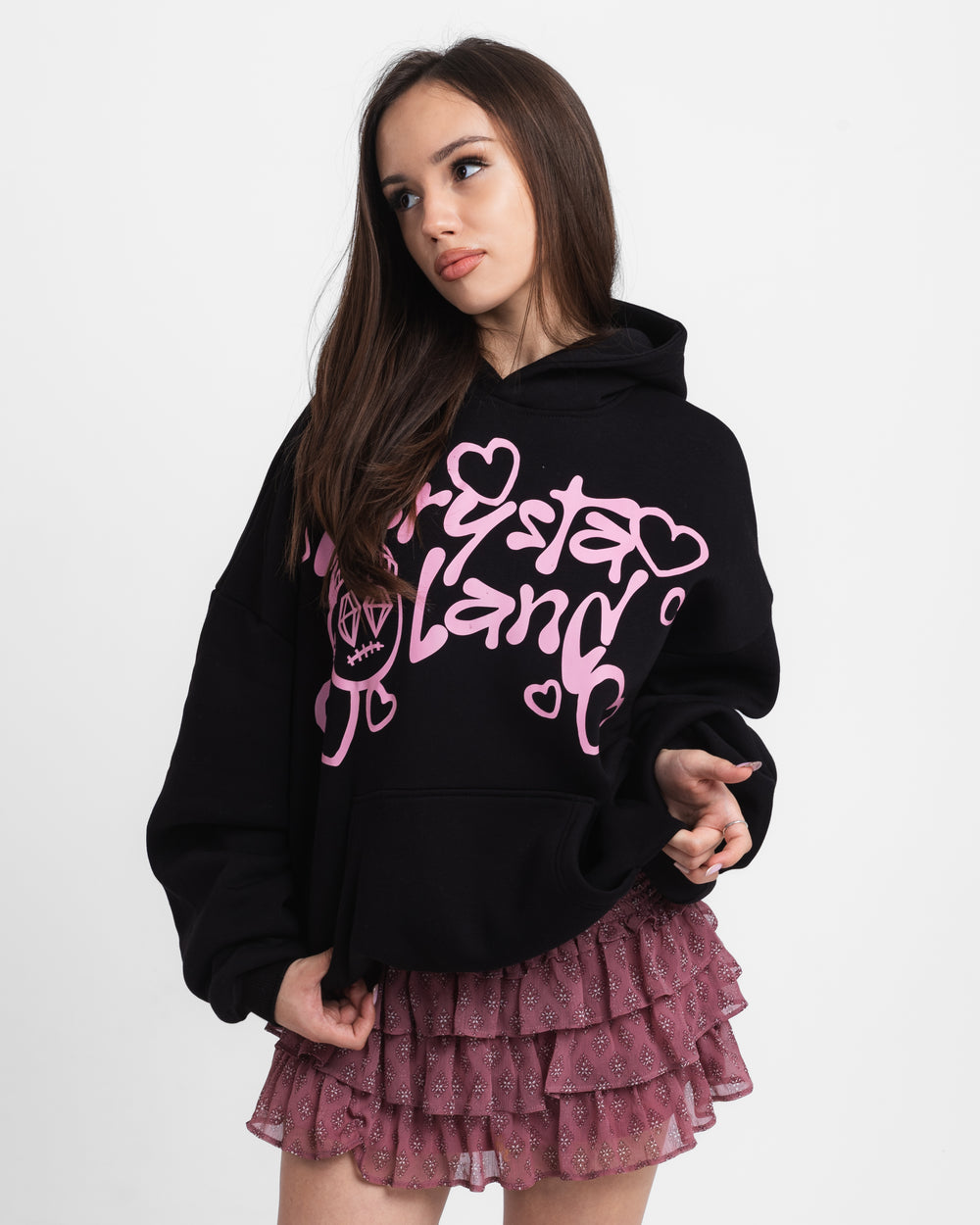 CRYSTALAND VALENTINE'S DAY BLACK HOODIE