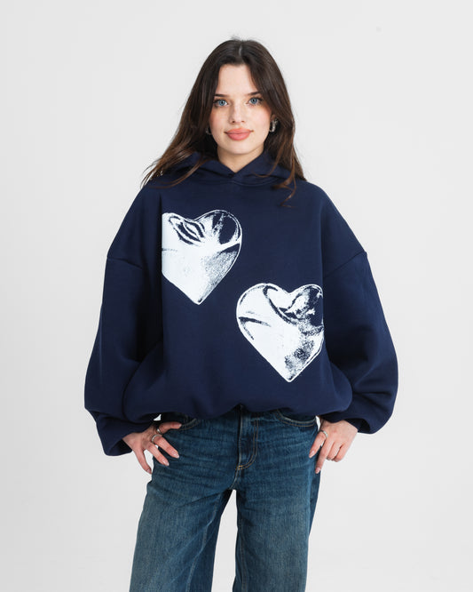 CRYSTALAND HEART NAVY HOODIE