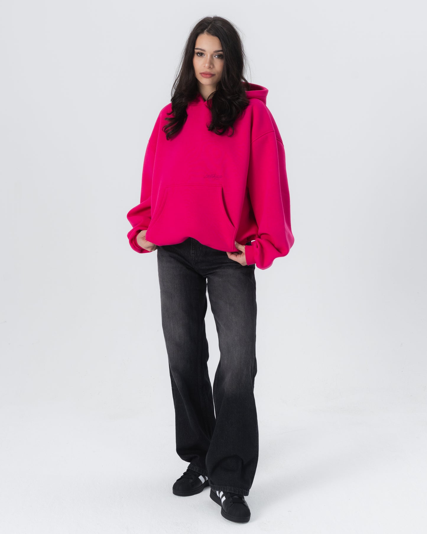 CRYSTALAND ESSENTIAL HOT PINK HOODIE