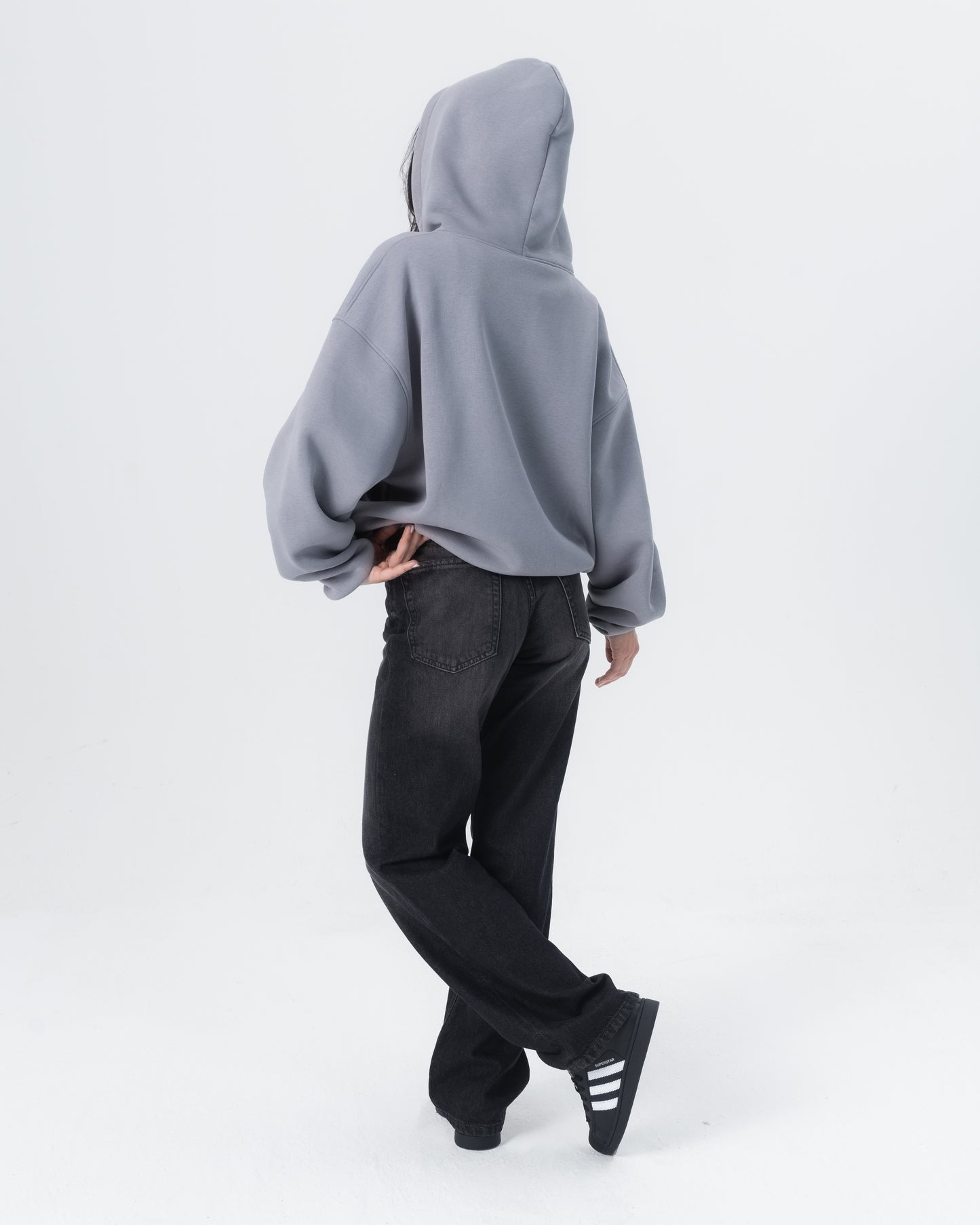 CRYSTALAND ESSENTIAL SILVER GREY HOODIE