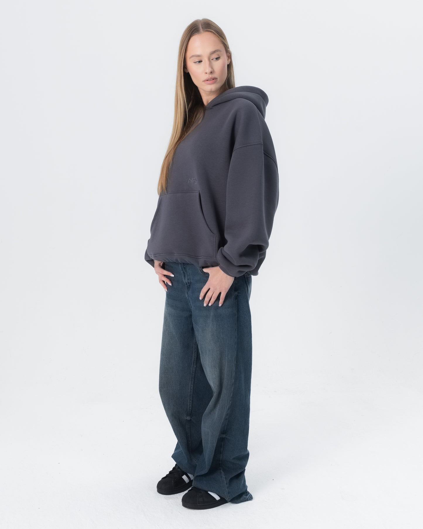 CRYSTALAND ESSENTIAL SHADOW GREY HOODIE