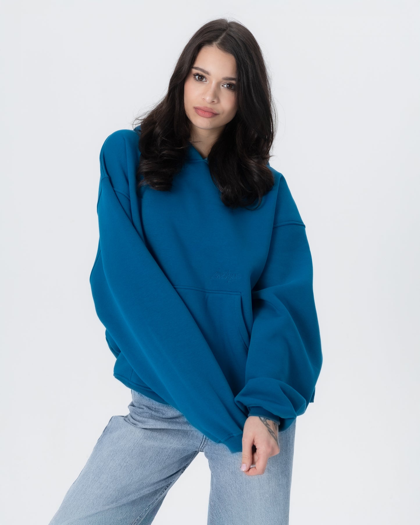 CRYSTALAND ESSENTIAL PETROL HOODIE