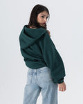 CRYSTALAND ESSENTIAL FOREST GREEN ZIP HOODIE