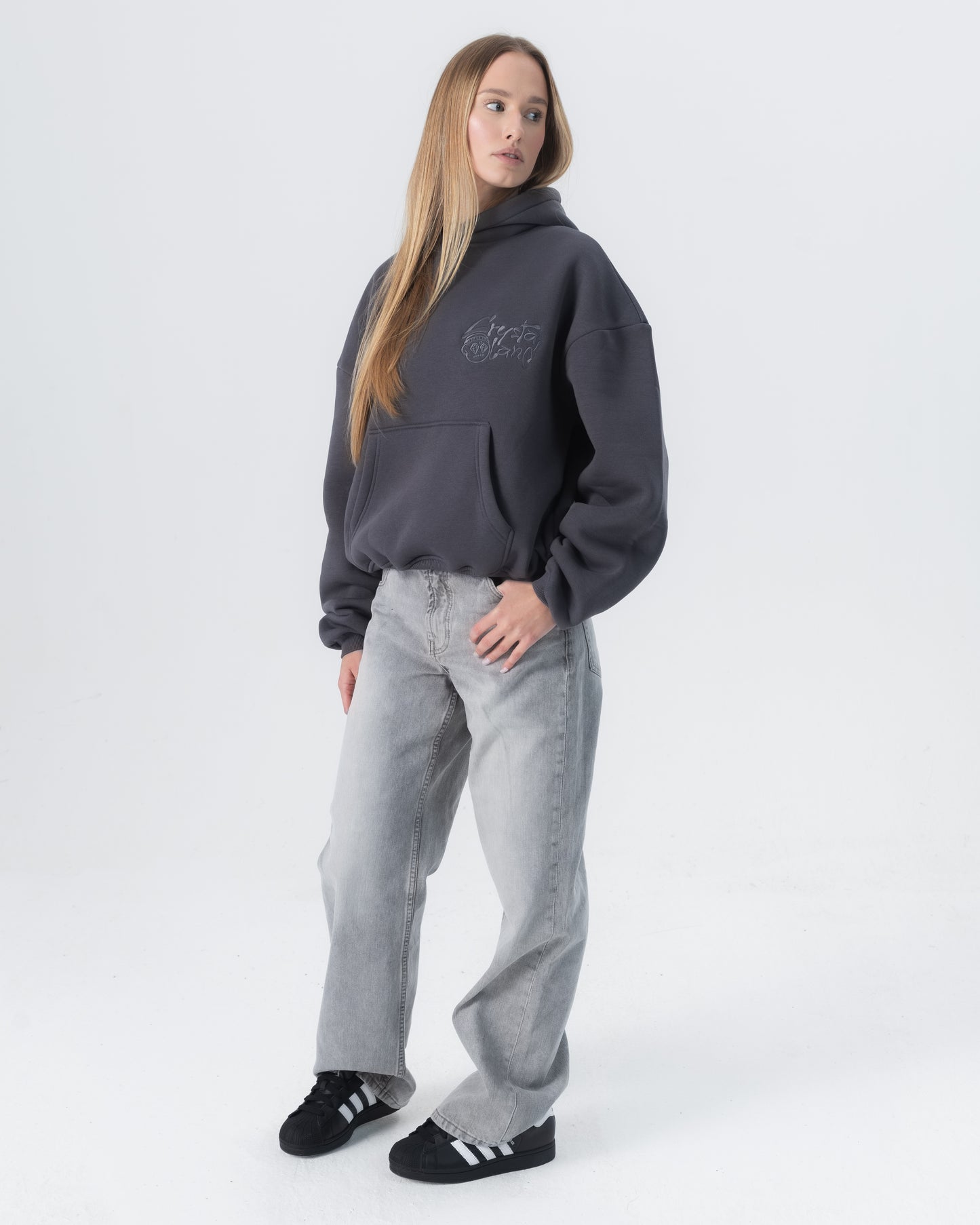 CRYSTALAND BASIC SHADOW GREY HOODIE