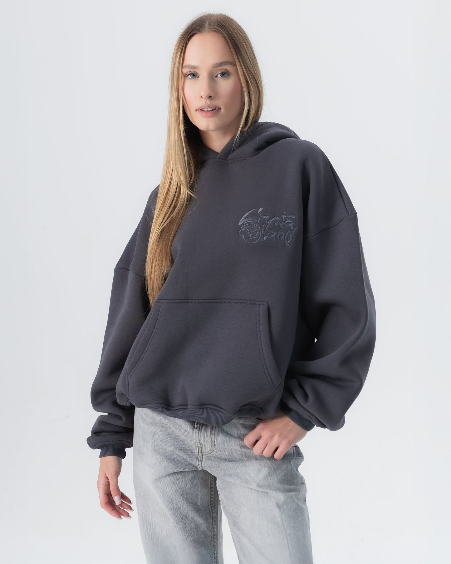 CRYSTALAND BASIC SHADOW GREY HOODIE