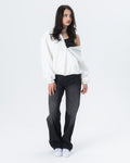 CRYSTALAND ESSENTIAL ECRU ZIP HOODIE
