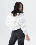 CRYSTALAND ESSENTIAL ECRU ZIP HOODIE