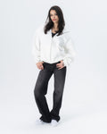 CRYSTALAND ESSENTIAL ECRU ZIP HOODIE