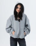 CRYSTALAND ESSENTIAL GREY ZIP HOODIE