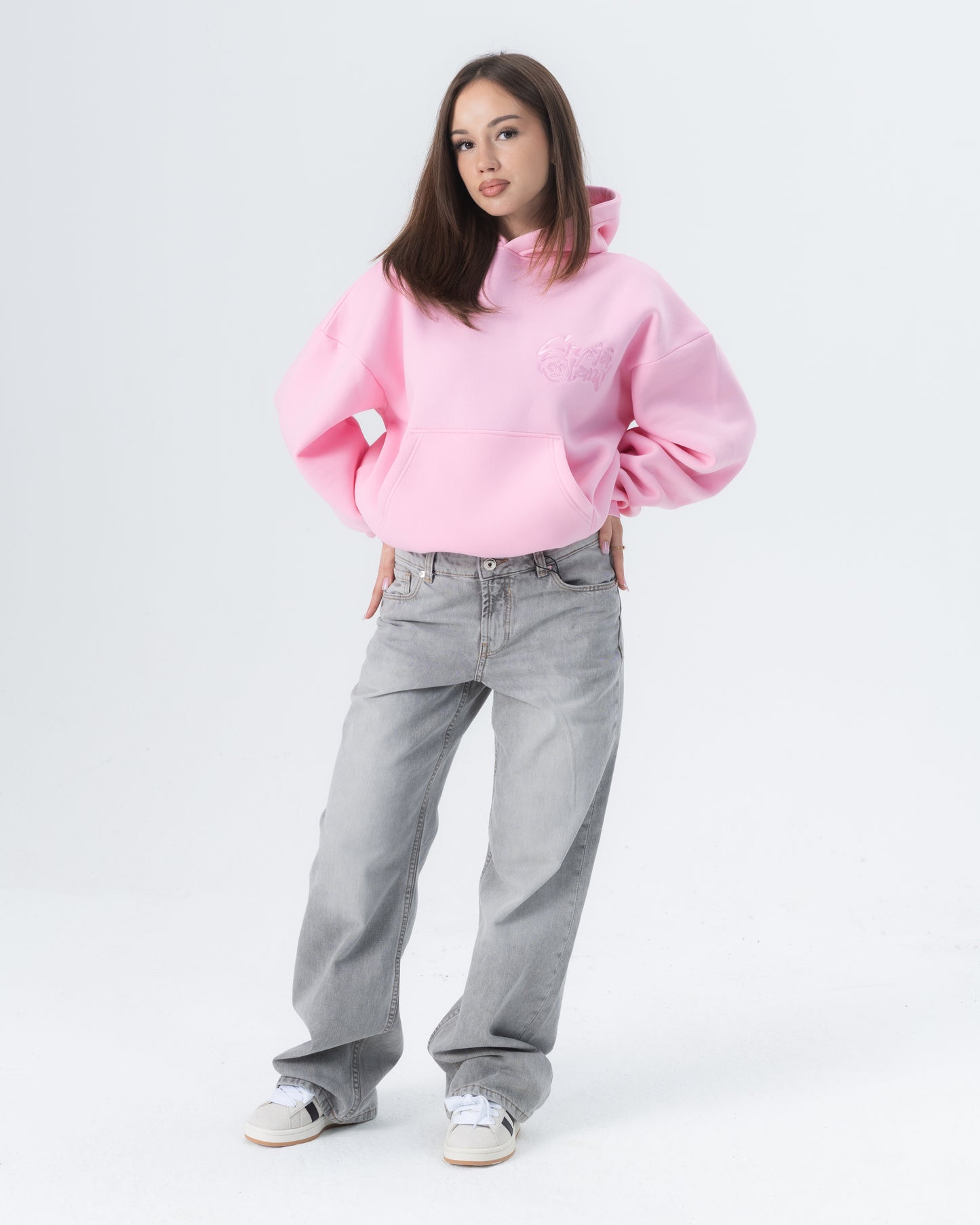 CRYSTALAND BASIC BABY PINK HOODIE