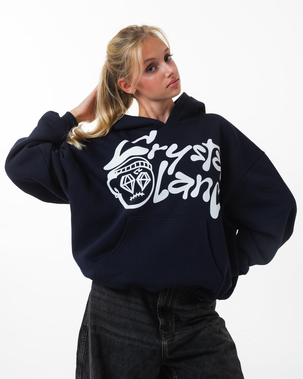 CRYSTALAND DARK NAVY HOODIE
