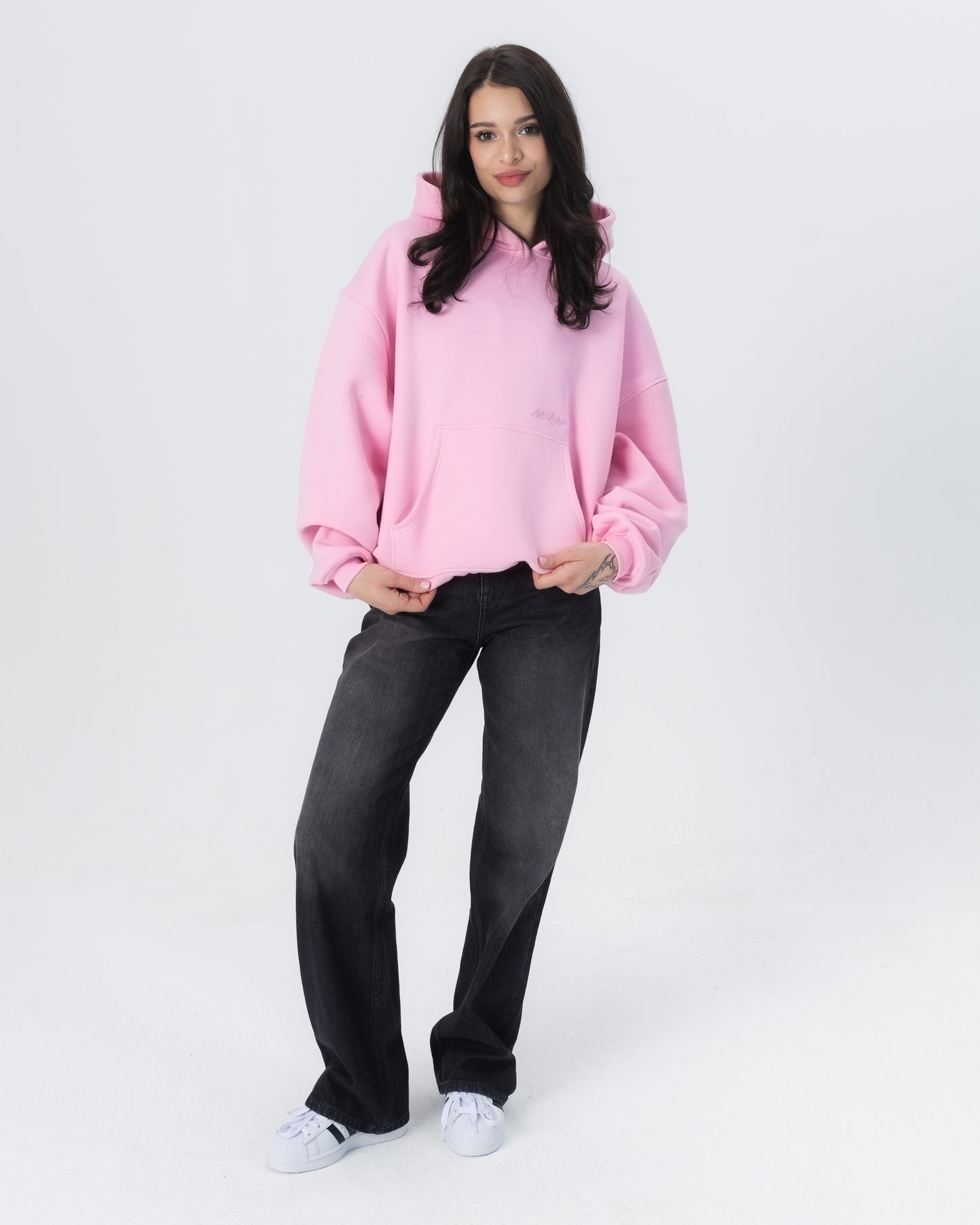CRYSTALAND ESSENTIAL BABY PINK HOODIE