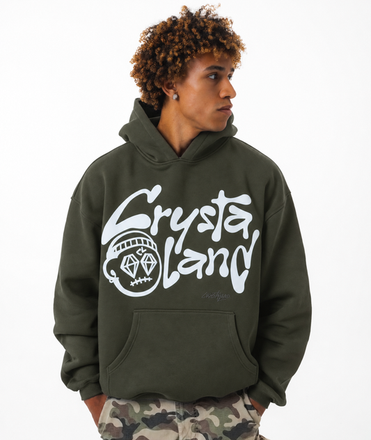 CRYSTALAND KHAKI HOODIE