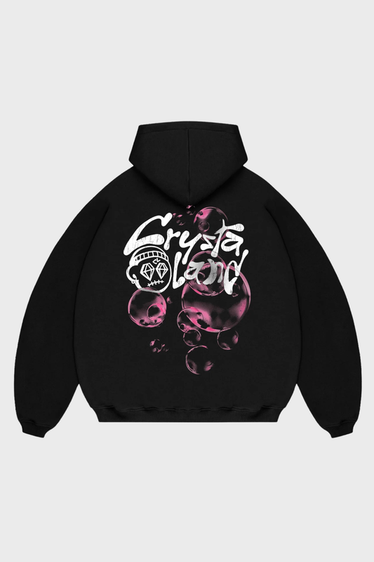 CRYSTALAND BUBBLE ZIP BLACK HOODIE