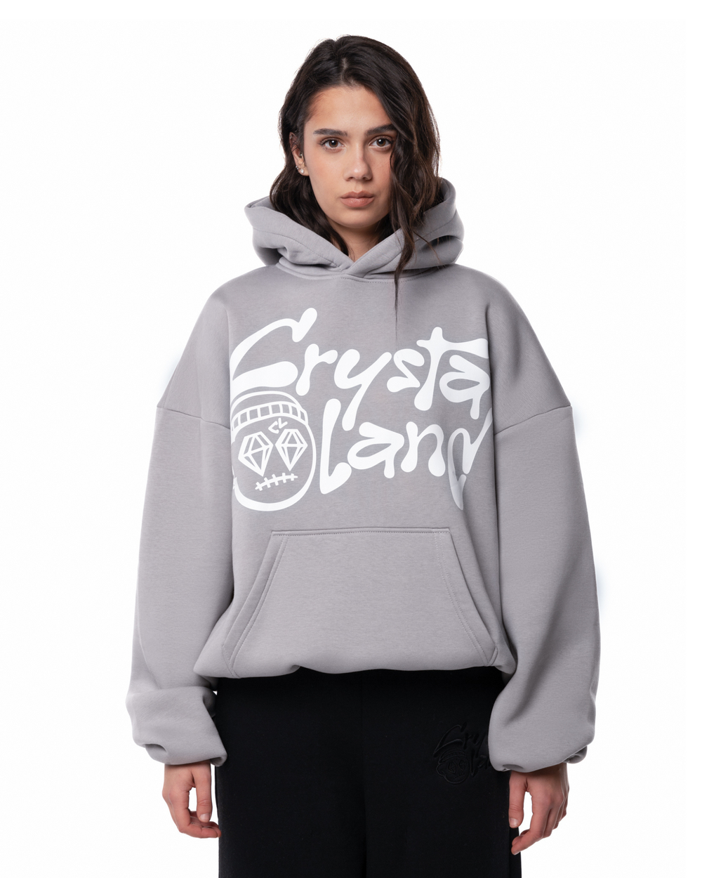 CRYSTALAND SILVER GREY HOODIE