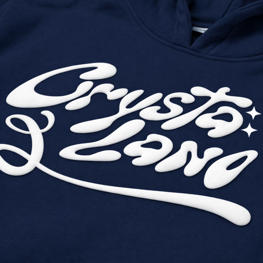 CRYSTALAND PUFF PRINT DARK NAVY HOODIE