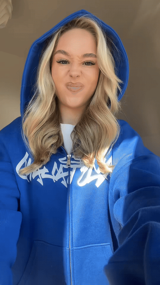 CRYSTALAND CORNFLOWER ZIP UP HOODIE