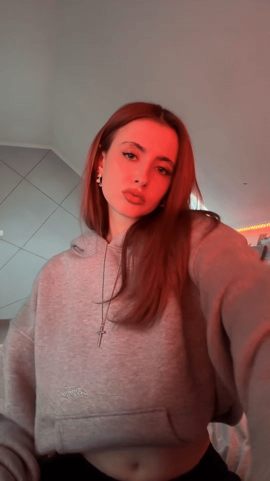 CRYSTALAND ESSENTIAL GREY HOODIE