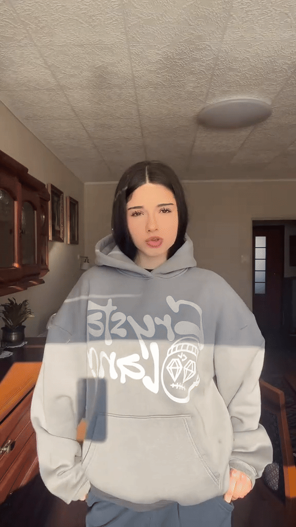 CRYSTALAND SILVER GREY HOODIE