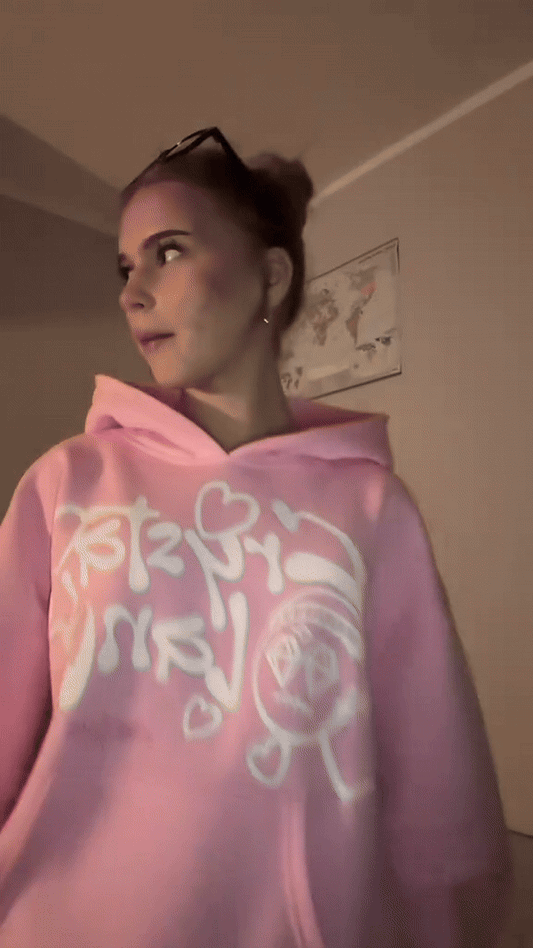 CRYSTALAND VALENTINE'S DAY BABY PINK HOODIE