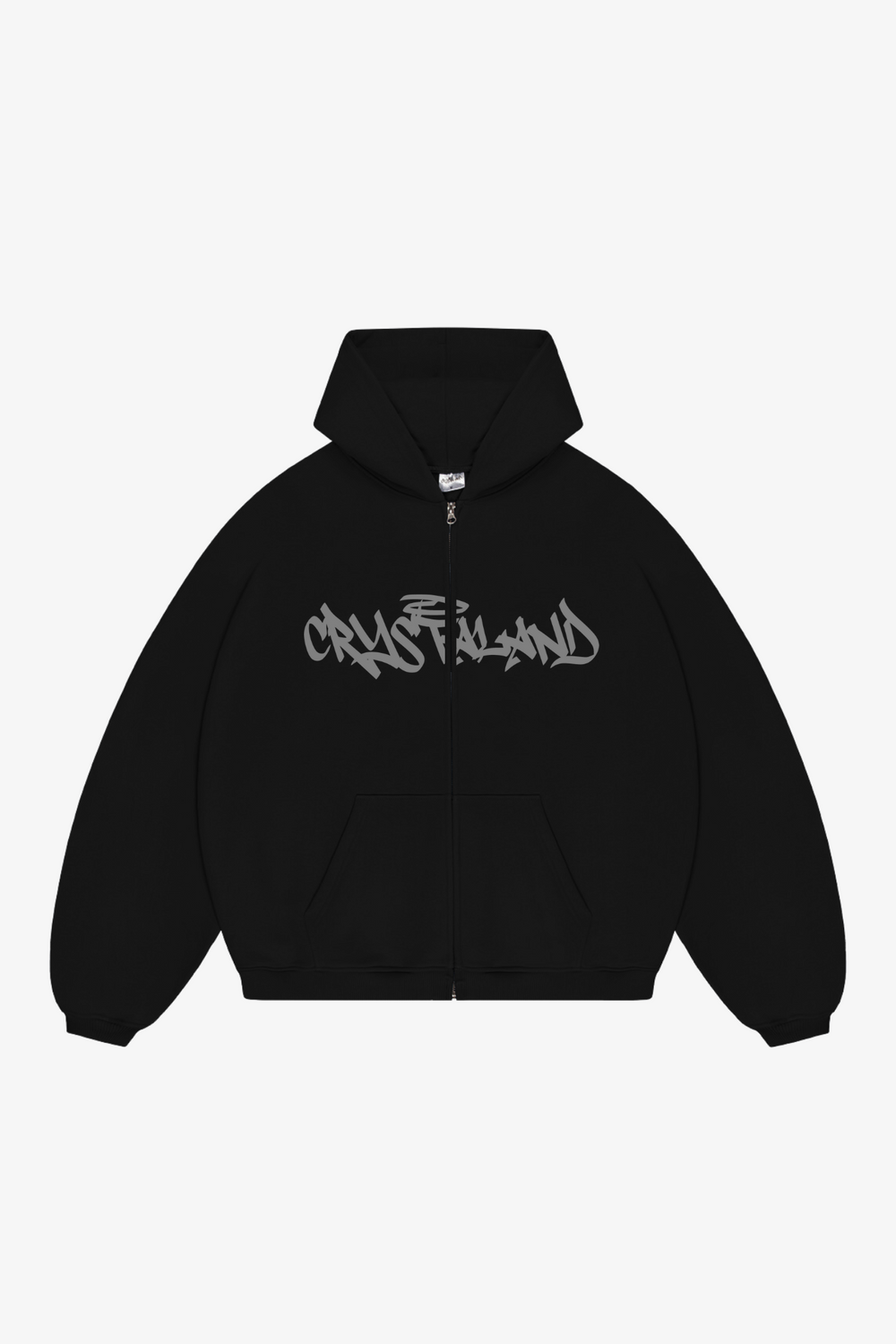 CRYSTALAND BLACK ZIP UP HOODIE