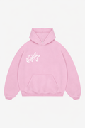 CRYSTALAND STAR PUFF PRINT BABY PINK HOODIE