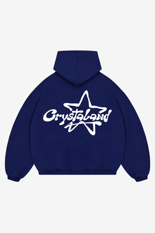 CRYSTALAND STAR PUFF PRINT NAVY HOODIE
