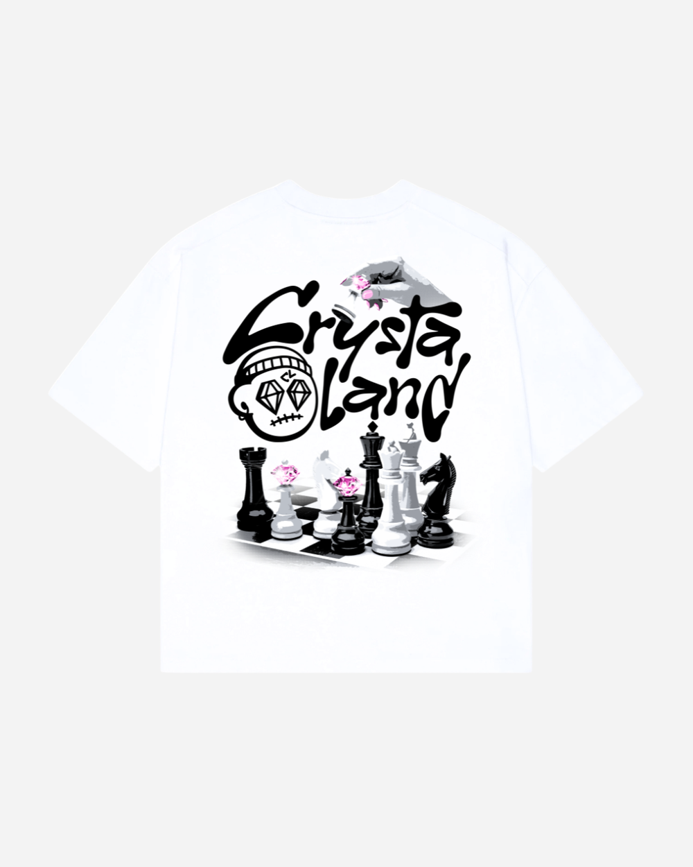 CRYSTALAND CHESS WHITE T-SHIRT