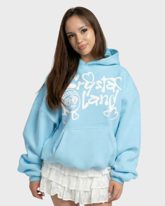 CRYSTALAND VALENTINE'S DAY BABY BLUE HOODIE