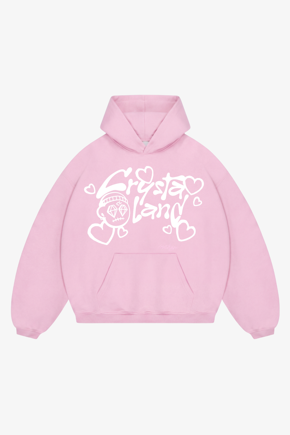 CRYSTALAND VALENTINE'S DAY BABY PINK HOODIE
