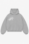 CRYSTALAND STAR PUFF PRINT SILVER GREY HOODIE