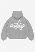 CRYSTALAND STAR PUFF PRINT SILVER GREY HOODIE