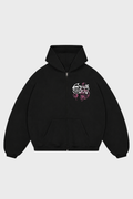 CRYSTALAND BUBBLE ZIP BLACK HOODIE