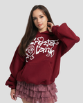 CRYSTALAND VALENTINE'S DAY BURGUNDY HOODIE