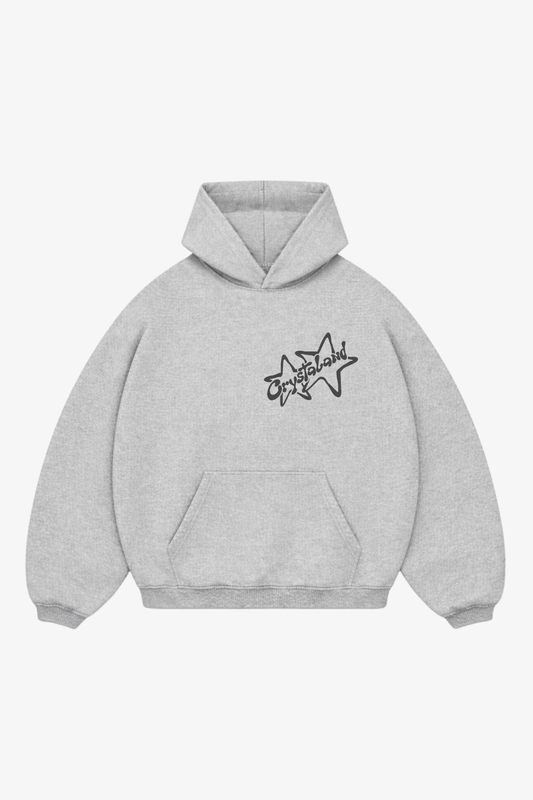 CRYSTALAND STAR PUFF PRINT GREY HOODIE