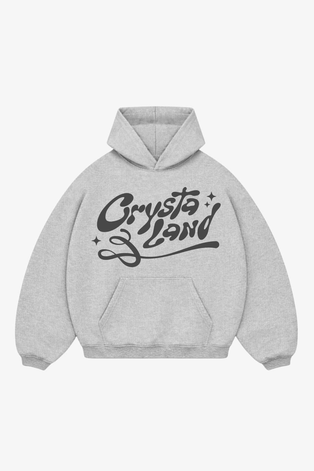 CRYSTALAND PUFF PRINT GREY HOODIE