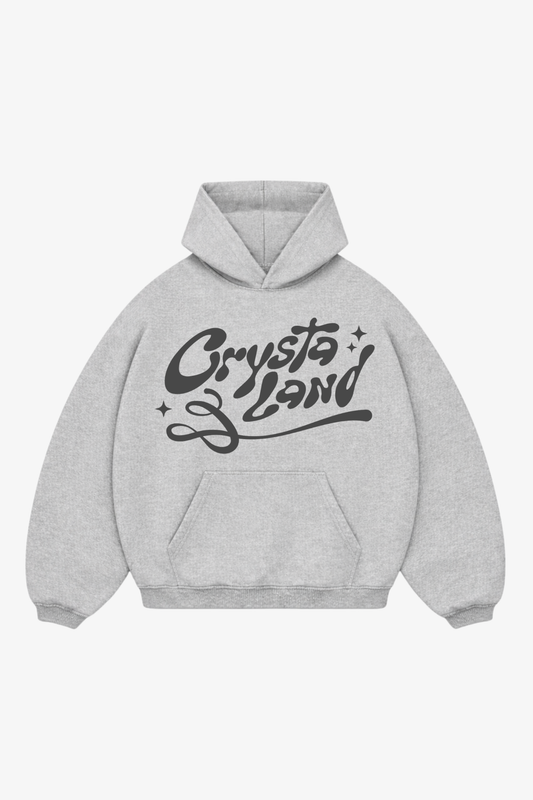 CRYSTALAND PUFF PRINT GREY HOODIE