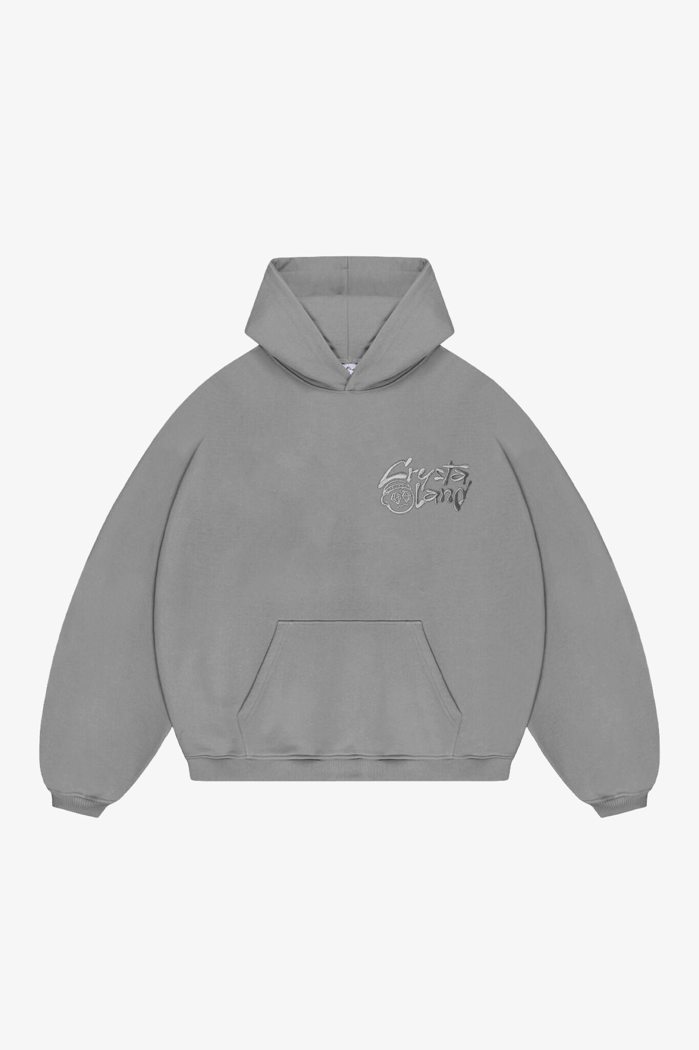 CRYSTALAND BASIC SILVER GREY HOODIE