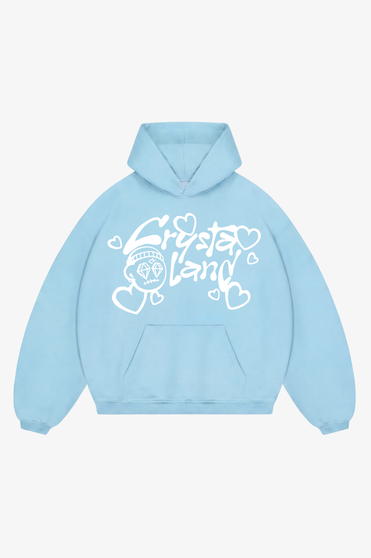 CRYSTALAND VALENTINE'S DAY BABY BLUE HOODIE