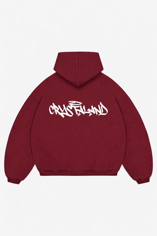 CRYSTALAND BURGUNDY HOODIE